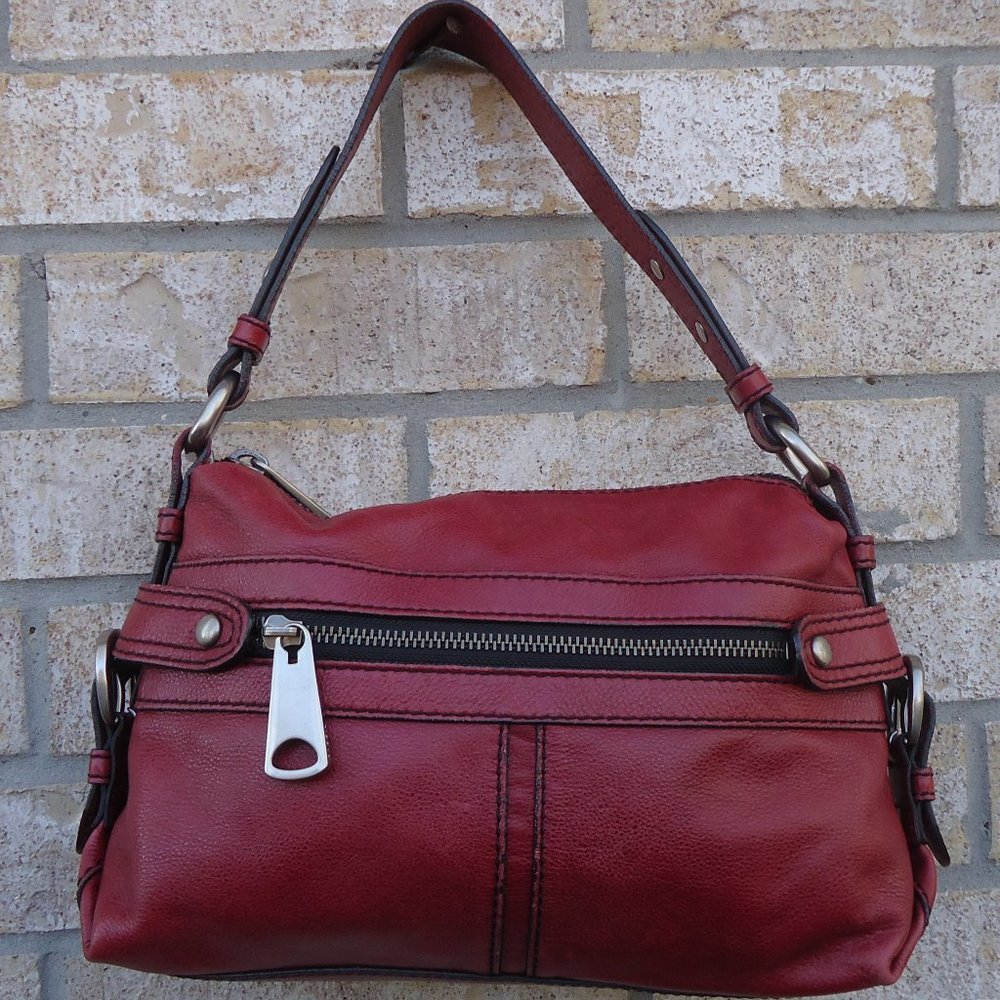 FOSSIL fifty-four red leather shoulder bag